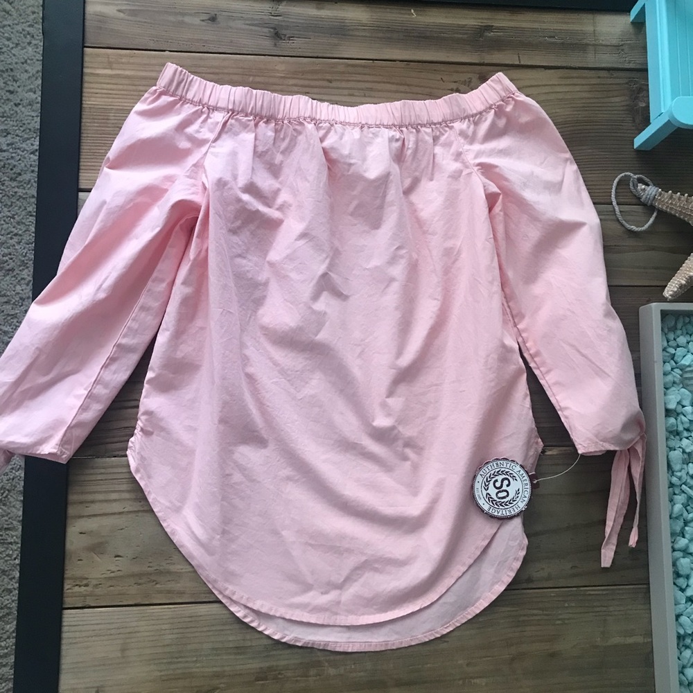 NWT Pink Off Shoulder Blouse